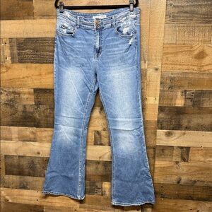 Bridge By Gly Distressed Dark Wash  Blue Jeans Women's Size 16W or‎ 36